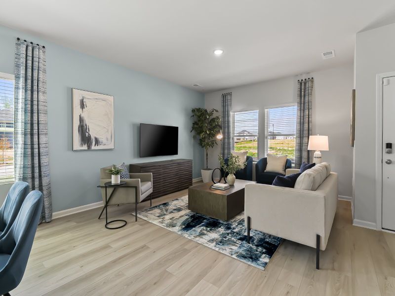 Furnished interior in a model home at The Rows at Buffaloe Reserve in Raleigh (Image 10).