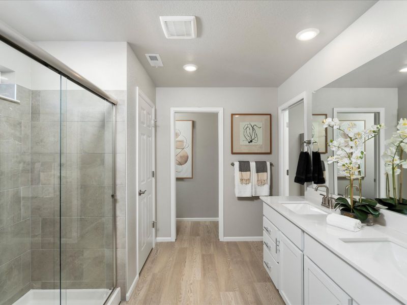 Furnished interior in a model home at Hidden Valley Farm in Severance (Image 9).