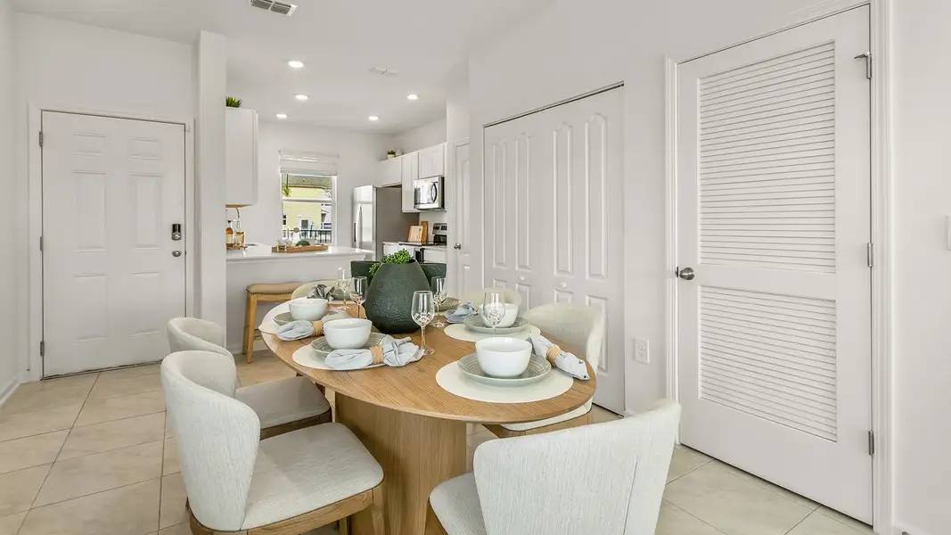 Furnished interior in a model home at Stokes Landing in St. Augustine (Image 8).