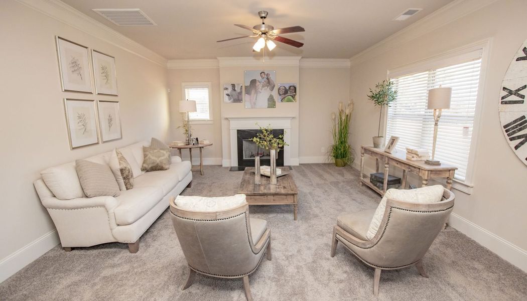 Furnished interior in a model home at Hampton Place Estates in Covington (Image 7).