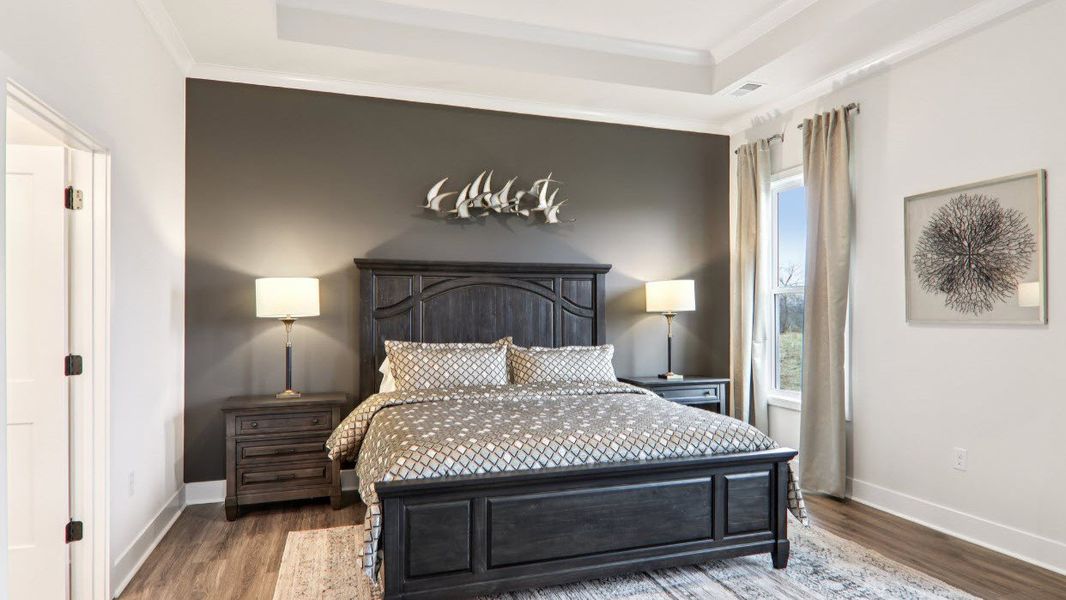 Furnished interior in a model home at Reserve at Tap Root Farms in Fletcher (Image 22).