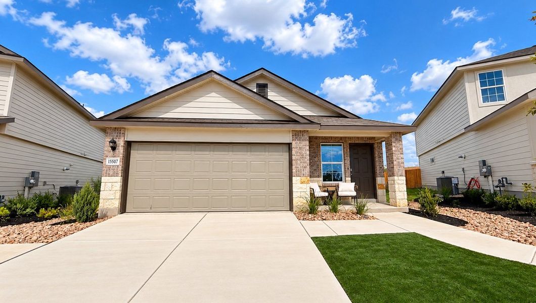 Front exterior of a home in the Redbird Ranch community, located in San Antonio, TX (Image 27).