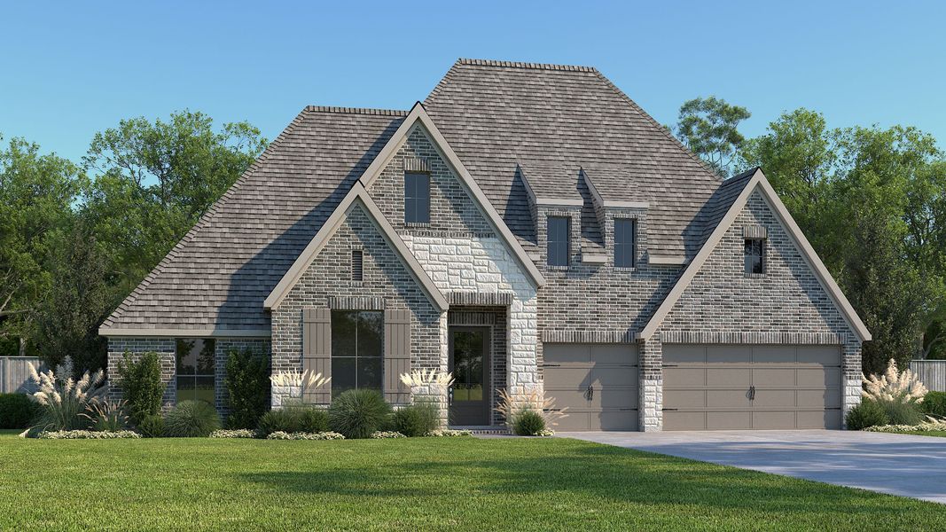 Front exterior of a home in the Audubon community, located in Pinehurst, TX (Image 4).