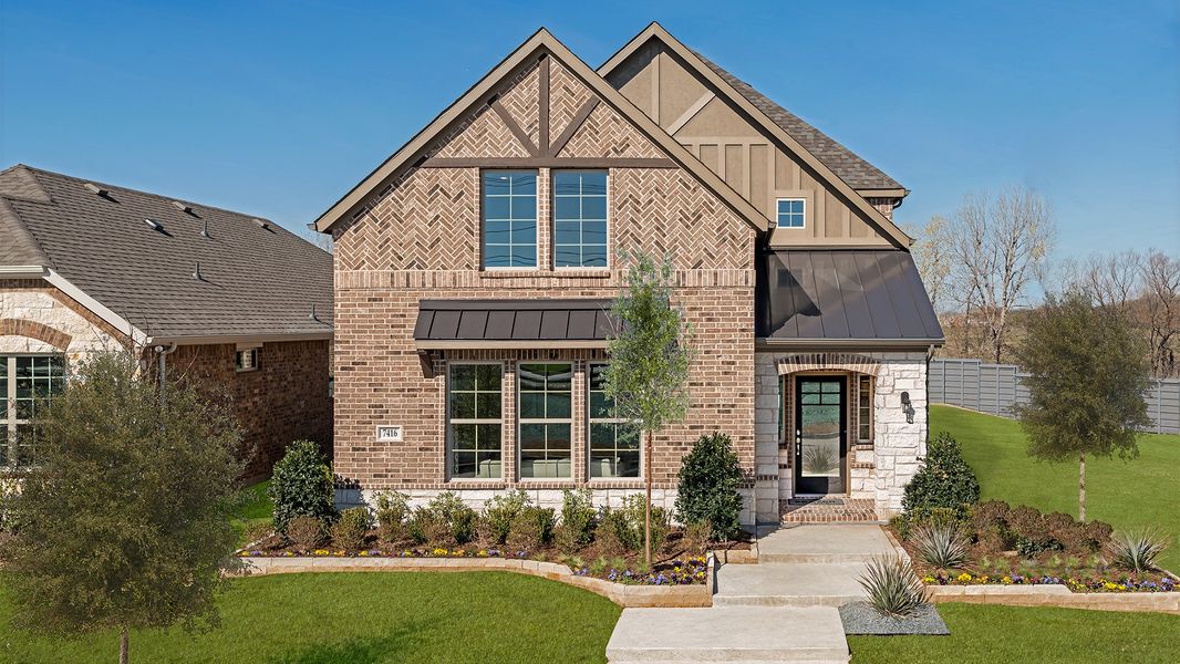 Front exterior of a home in the Waterbend: Ivy 22' community, located in Euless, TX (Image 8).