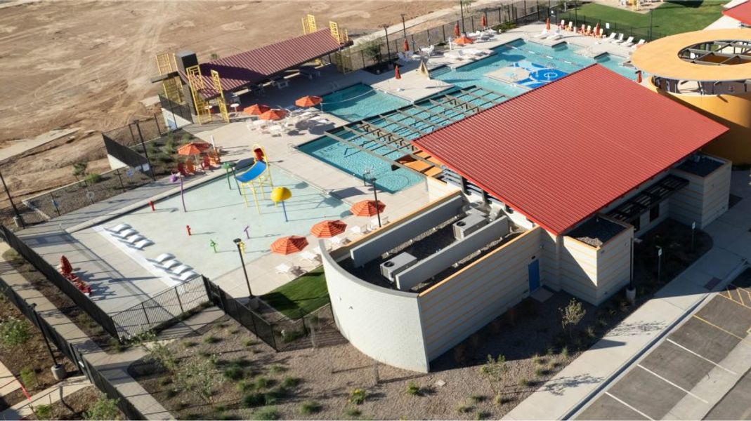 Aerial view of the Splash pad