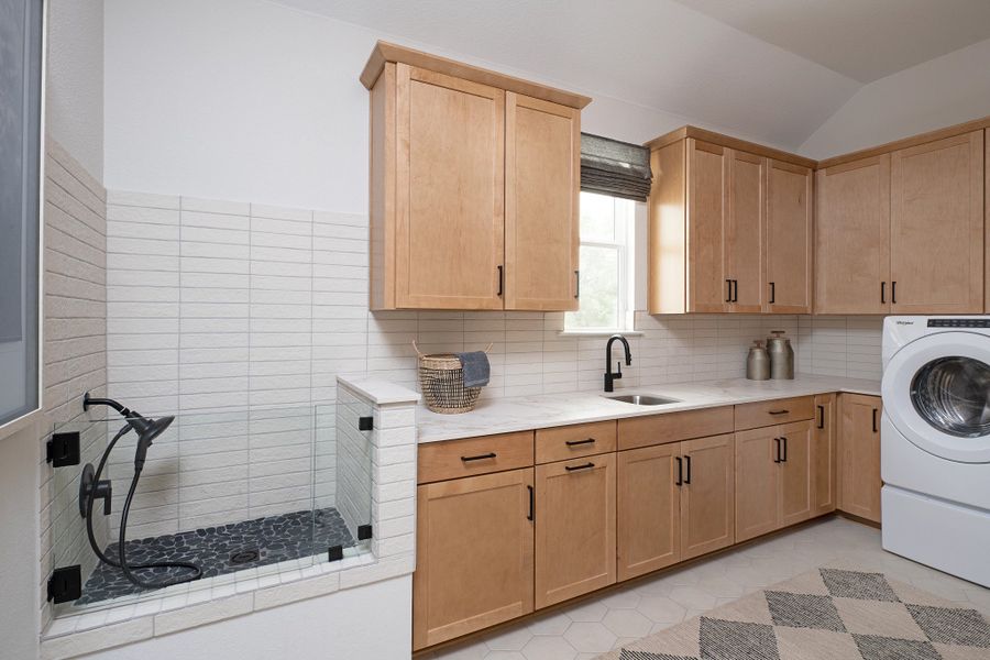 Furnished interior in a model home at The Trails at Carmel 70s in Pflugerville (Image 10).