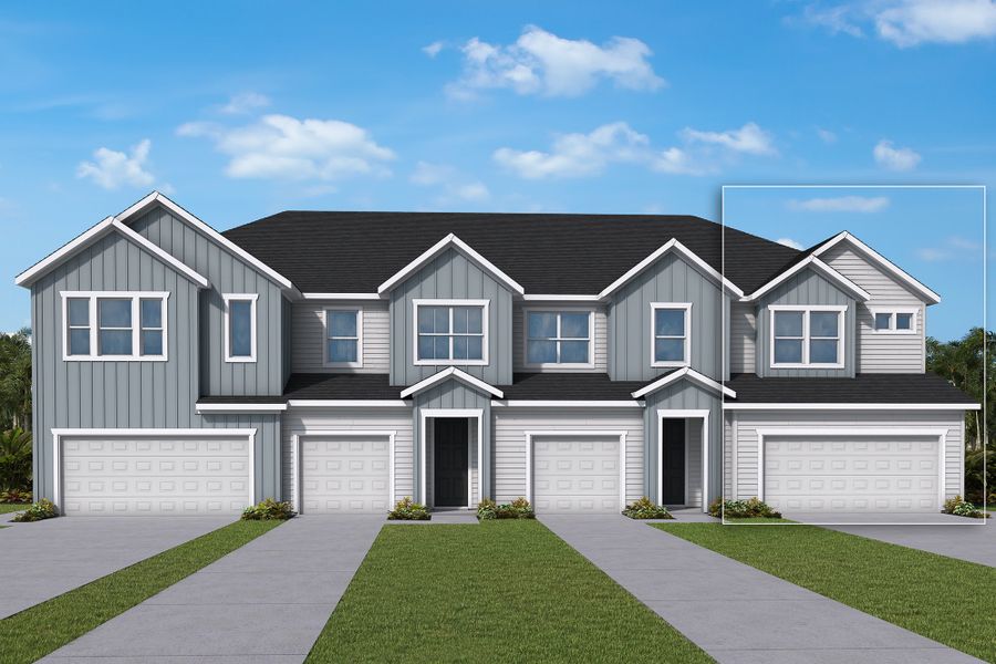 Front exterior of a home in the Waterset Townhomes community, located in Apollo Beach, FL (Image 3).