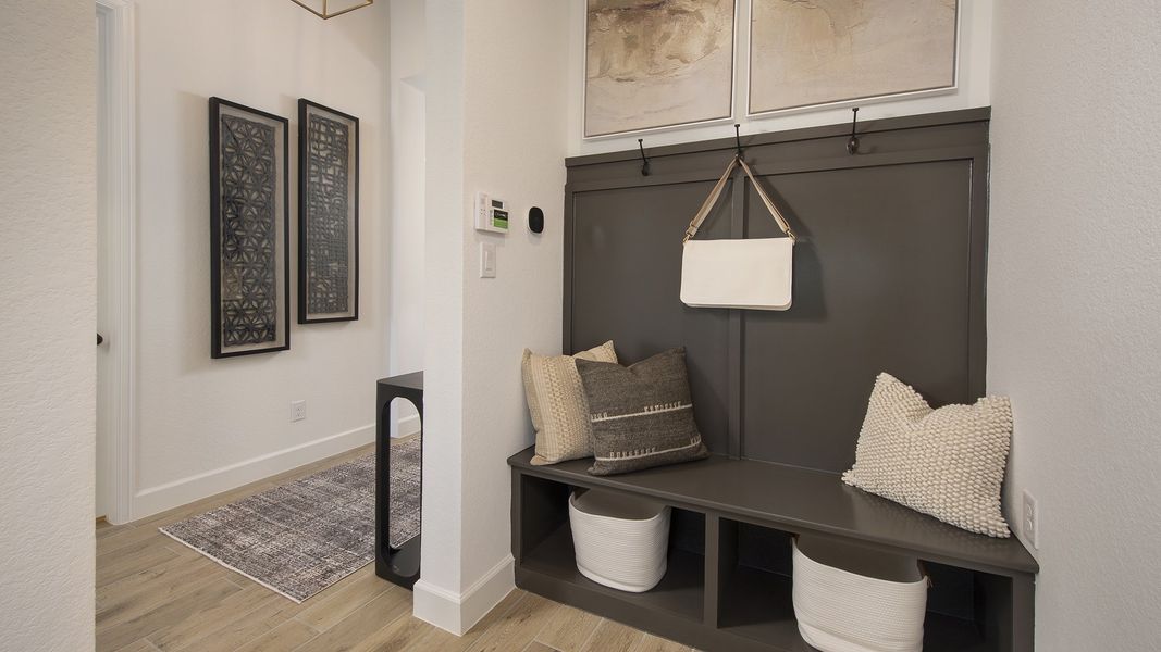 Furnished interior in a model home at Everly 45' in Hockley (Image 15).