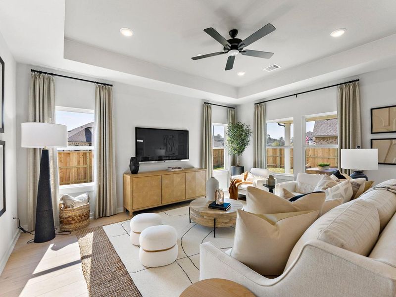 Furnished interior in a model home at Sundance Cove in Crosby (Image 19).
