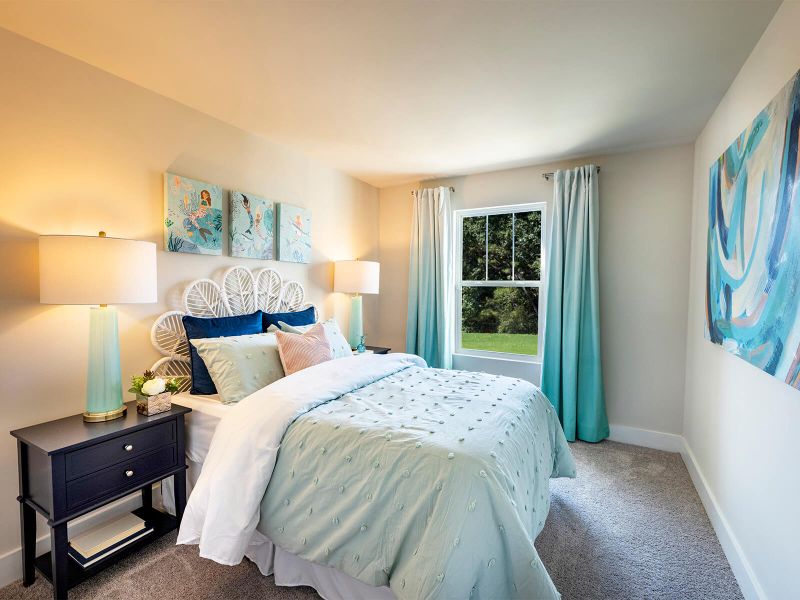 Secondary bedrooms give kids their own space to relax. Photography from Townes at Garrison Grove. Secondary bedrooms give kids their own space to relax. Photography from Townes at Garrison Grove.