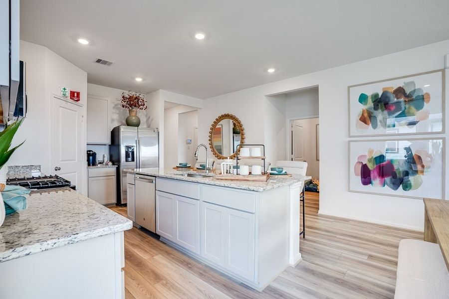 Furnished interior in a model home at Raburn Reserve 50s in Tomball (Image 82).