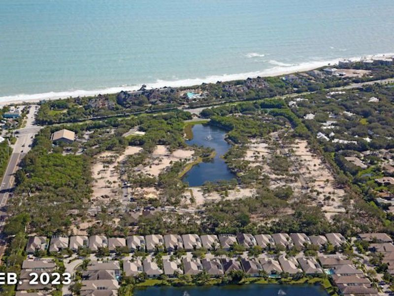 Aerial view of the Seaglass community in Vero Beach, FL, showing layout and nearby surroundings (Image 31).