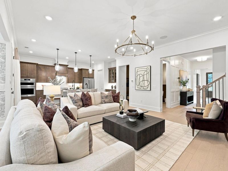 Furnished interior in a model home at Rockport in Wake Forest (Image 44).