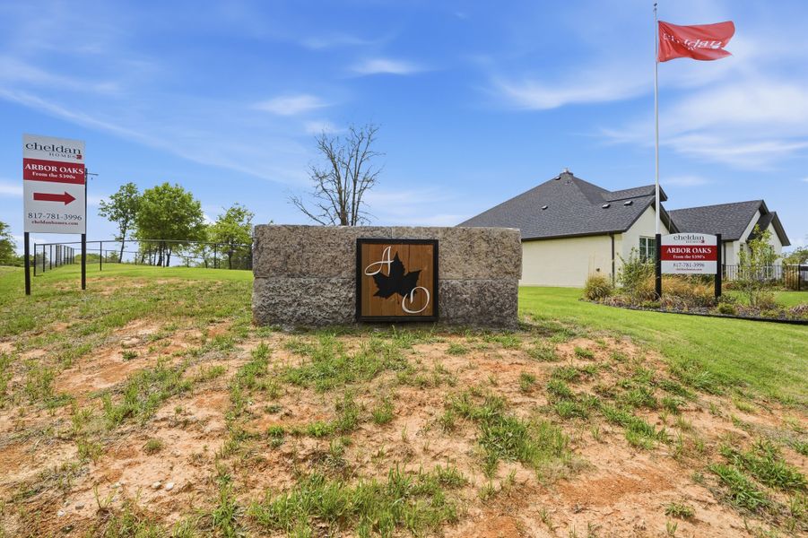 Entrance to the Arbor Oaks community in Boyd, TX, featuring signage and landscaping (Image 11).