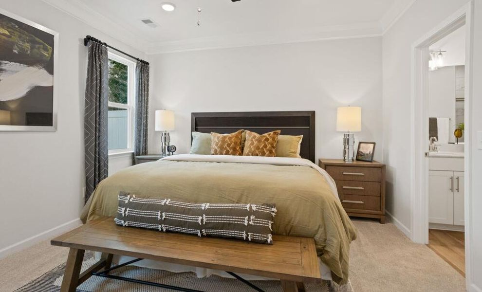 Furnished interior in a model home at East Main Townes in Spartanburg (Image 20).