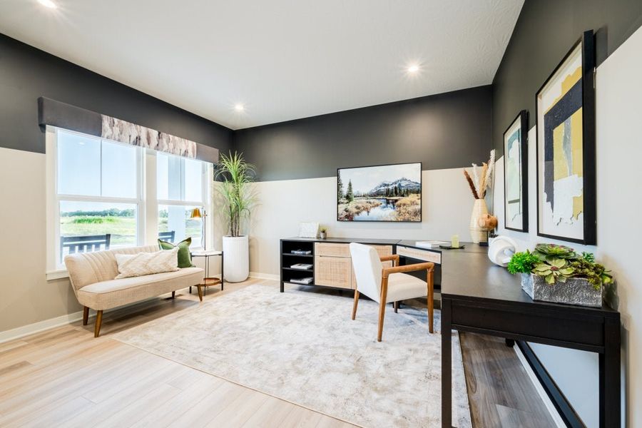 Furnished interior in a model home at Three Rivers in Rome (Image 7).