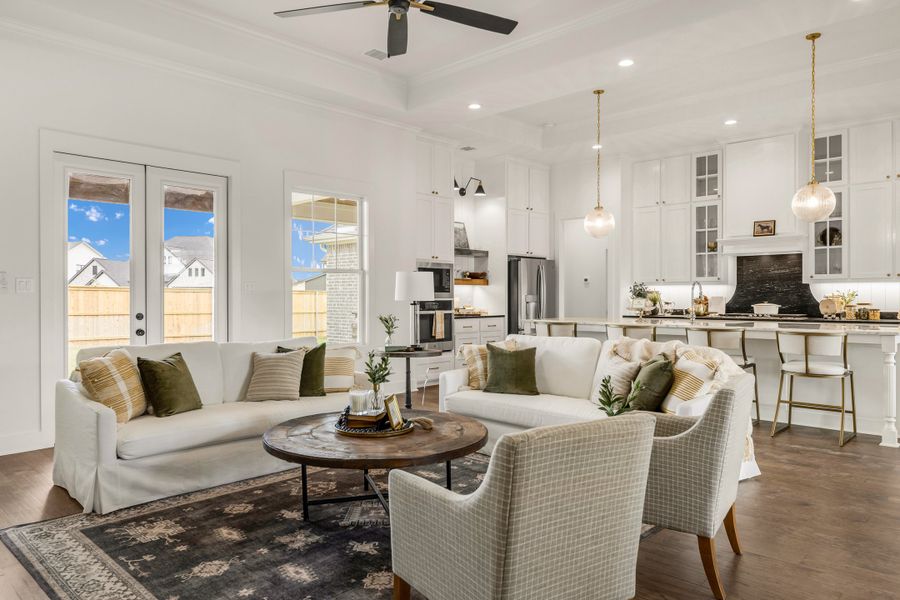 Furnished interior in a model home at Greens Prairie Reserve in College Station (Image 44).