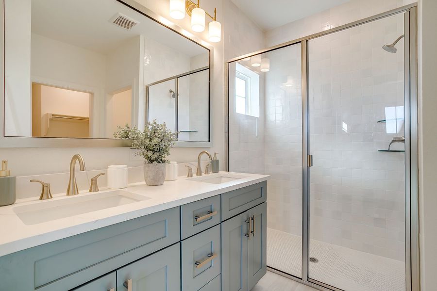 Furnished interior in a model home at MidTowne in Midlothian (Image 41).