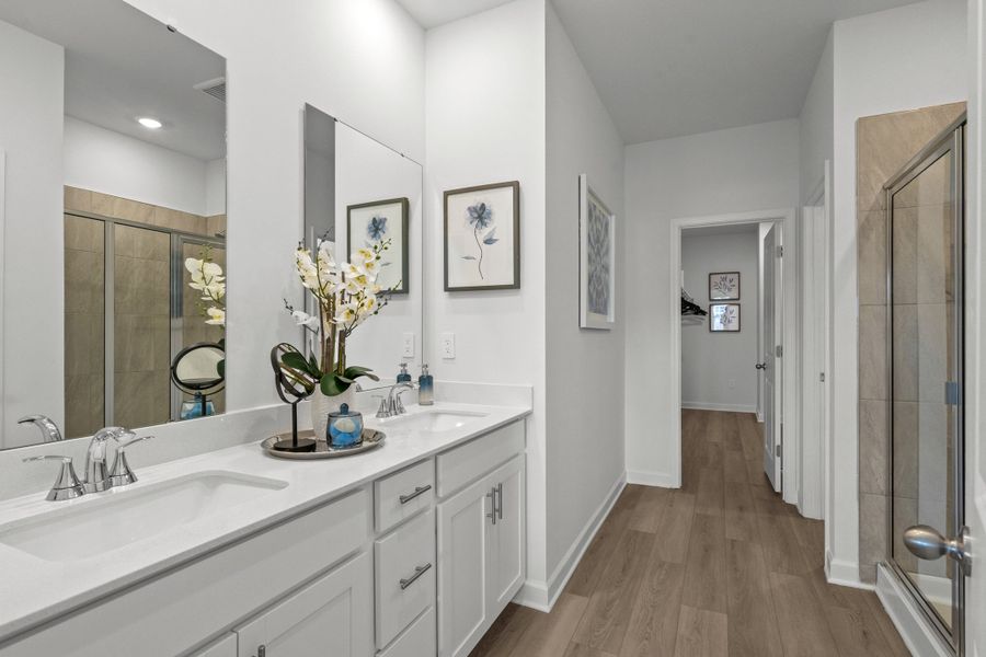 Furnished interior in a model home at Waterside - Boardwalk Series in Longs (Image 17).