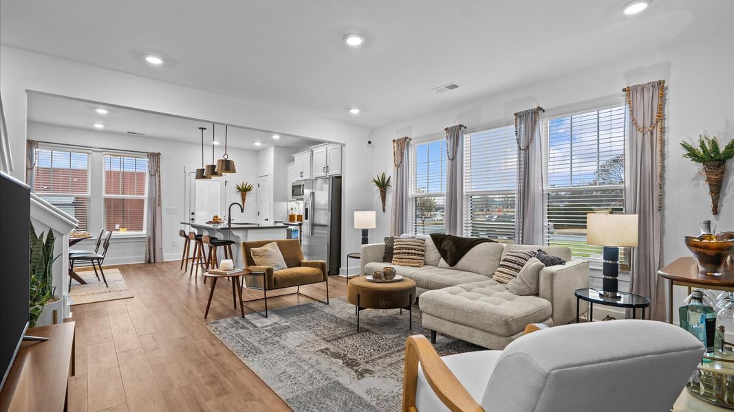 Furnished interior in a model home at Gresham Station in Simpsonville (Image 5). Furnished interior in a model home at Gresham Station in Simpsonville (Image 5).