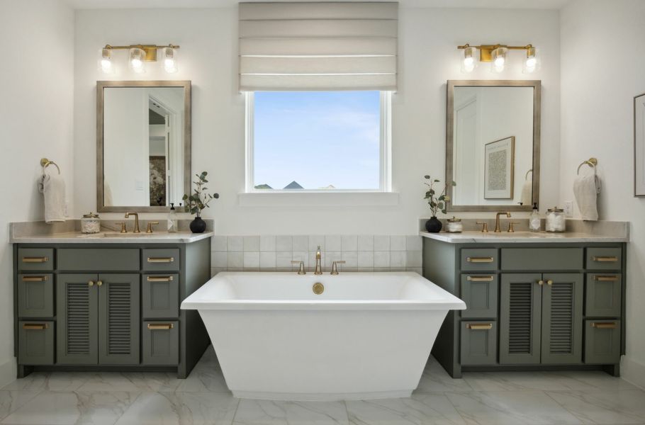 Furnished interior in a model home at Cross Creek Meadows in Celina (Image 19). Furnished interior in a model home at Cross Creek Meadows in Celina (Image 19).