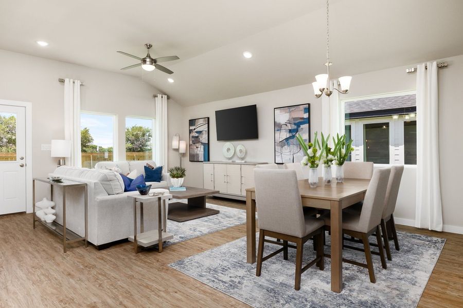 Furnished interior in a model home at Alberta Heights in Edinburg (Image 50).