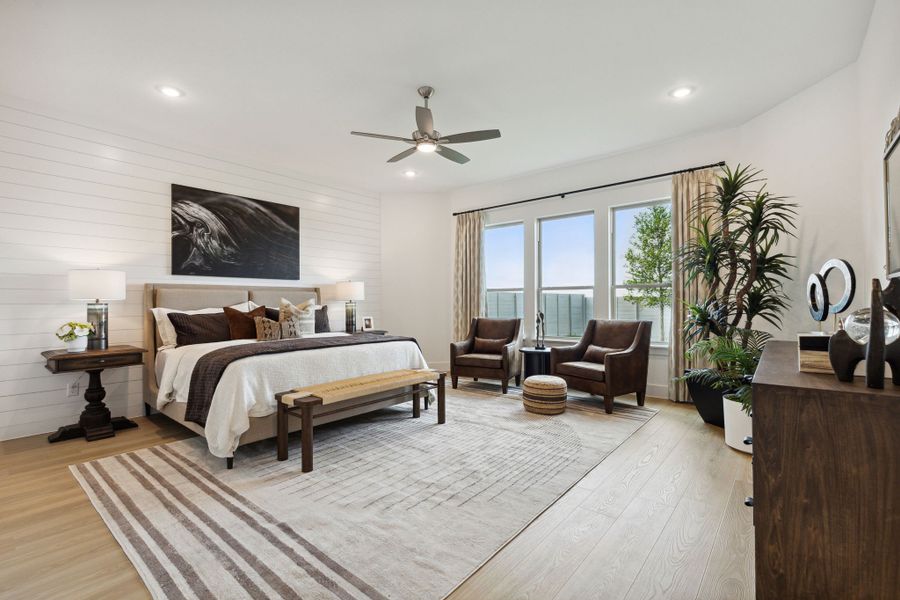 Furnished interior in a model home at Painted Tree Lakeside in McKinney (Image 43).