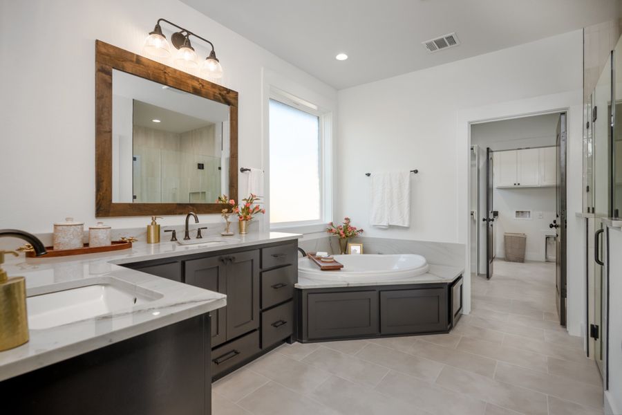 Furnished interior in a model home at Greens Prairie Reserve in College Station (Image 20).