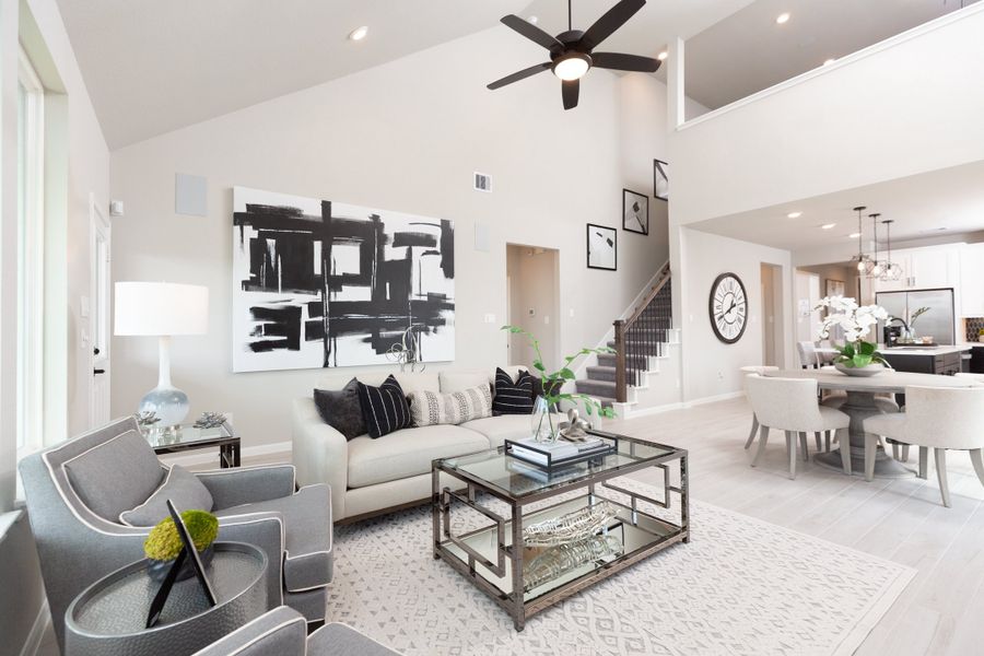 Furnished interior in a model home at Bridgeland: Signature in Cypress (Image 5).