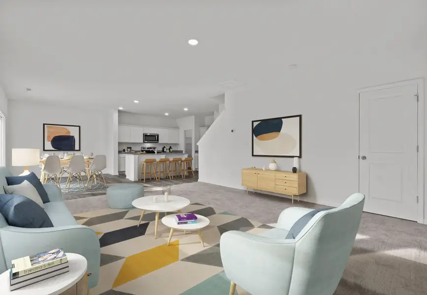 Furnished interior in a model home at Willow Springs in Creedmoor (Image 5).