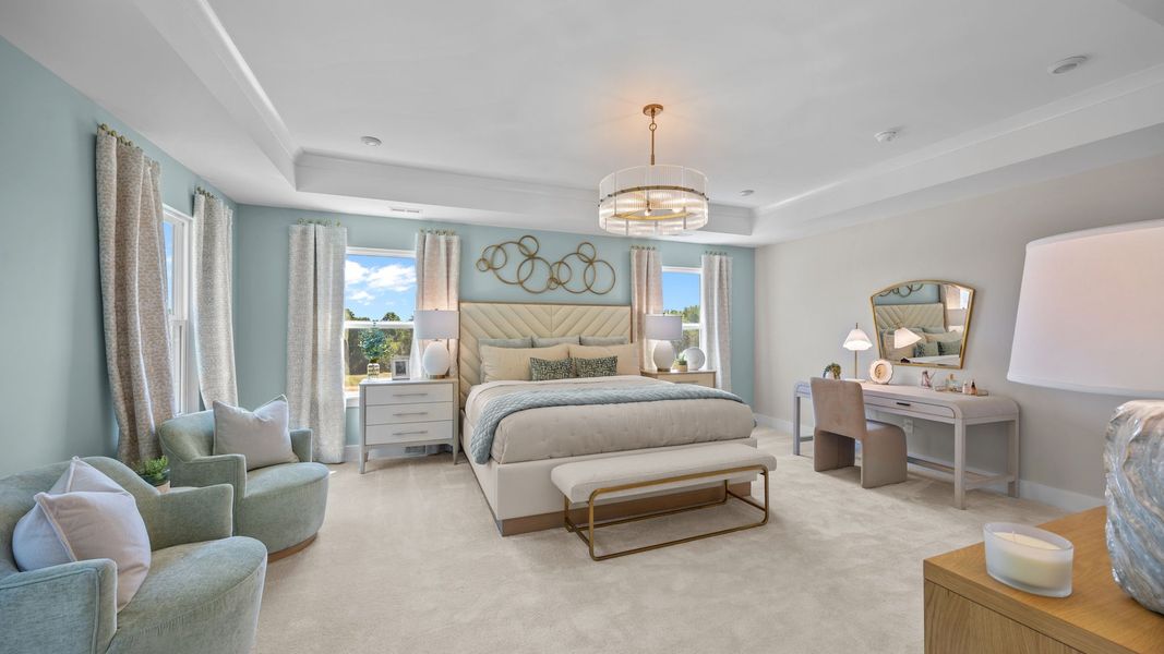 Furnished interior in a model home at Farms at Bellingham in Mooresville (Image 25).