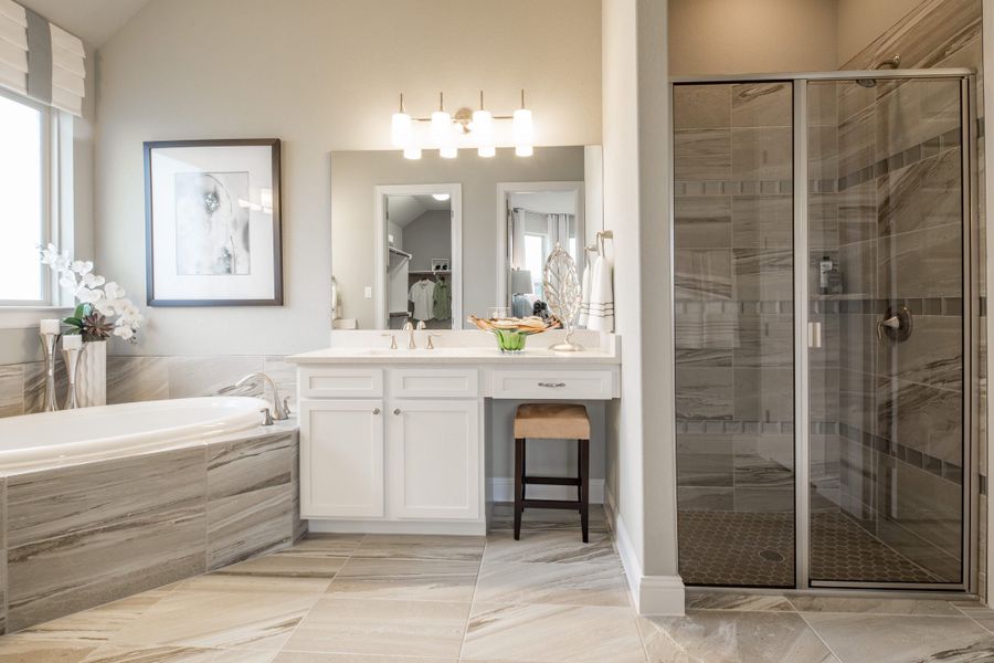 Furnished interior in a model home at Oaks at San Gabriel in Georgetown (Image 12).