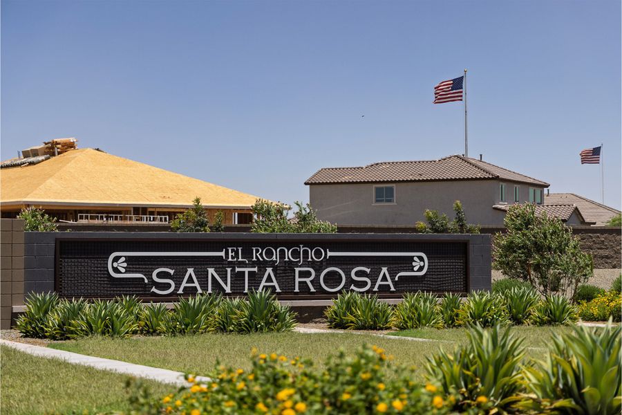 Entrance to the Rancho Santa Rosa community in Maricopa, AZ, featuring signage and landscaping (Image 1). Entrance to the Rancho Santa Rosa community in Maricopa, AZ, featuring signage and landscaping (Image 1).