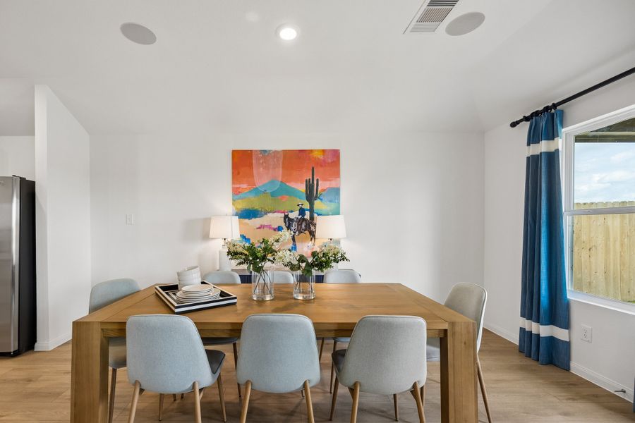 Furnished interior in a model home at Meridiana in Manvel (Image 44).