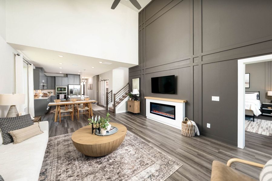 Furnished interior in a model home at August Fields in New Braunfels (Image 20). Furnished interior in a model home at August Fields in New Braunfels (Image 20).