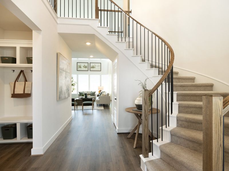 Furnished interior in a model home at Sanford Farms - Classic Series in Waller (Image 4).
