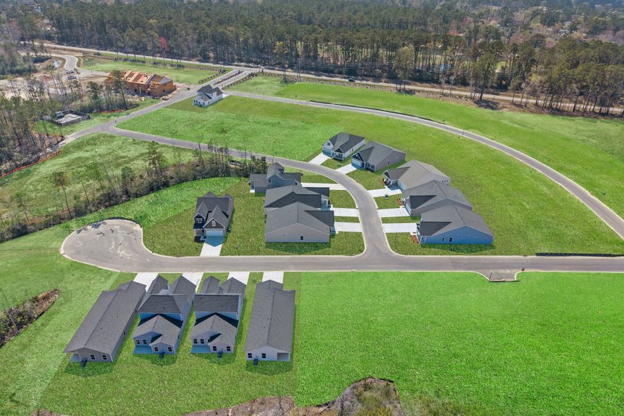 Aerial view of the Creekview Landing community in Shallotte, NC, showing layout and nearby surroundings (Image 10). Aerial view of the Creekview Landing community in Shallotte, NC, showing layout and nearby surroundings (Image 10).