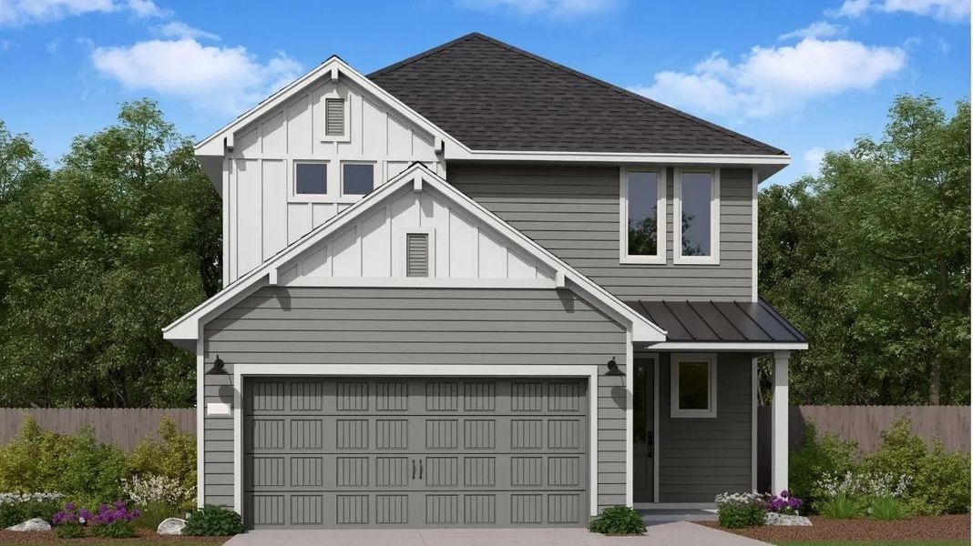 Front exterior of a home in the The Cottages Collection at Oakberry Trails community, located in Waller, TX (Image 14).