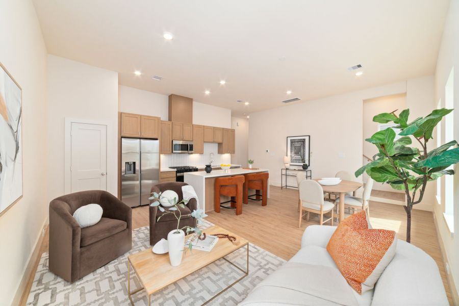 Furnished interior in a model home at Rachel Reserve in Houston (Image 13).