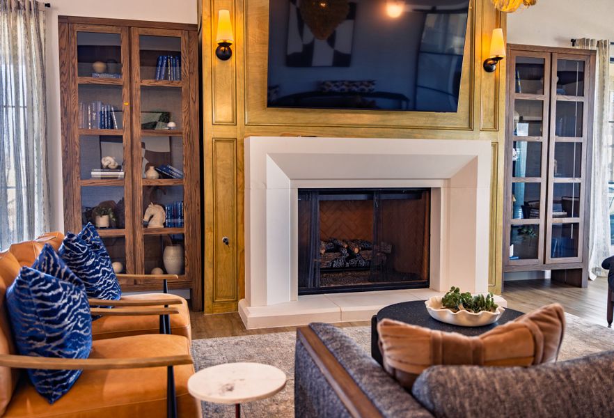 Cozy Fireplace Lounge at M3 Ranch Amenity Center
