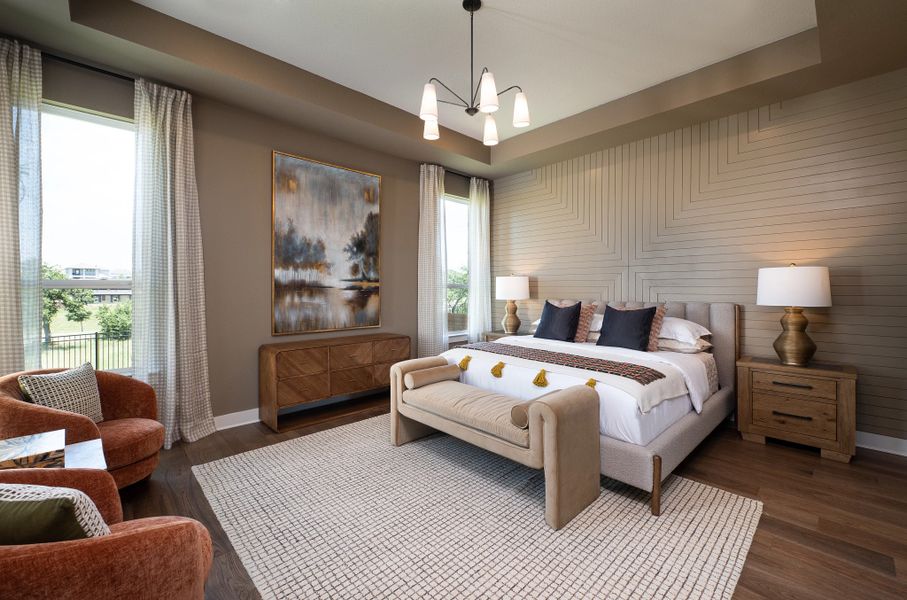 Furnished interior in a model home at Provence in Austin (Image 20).