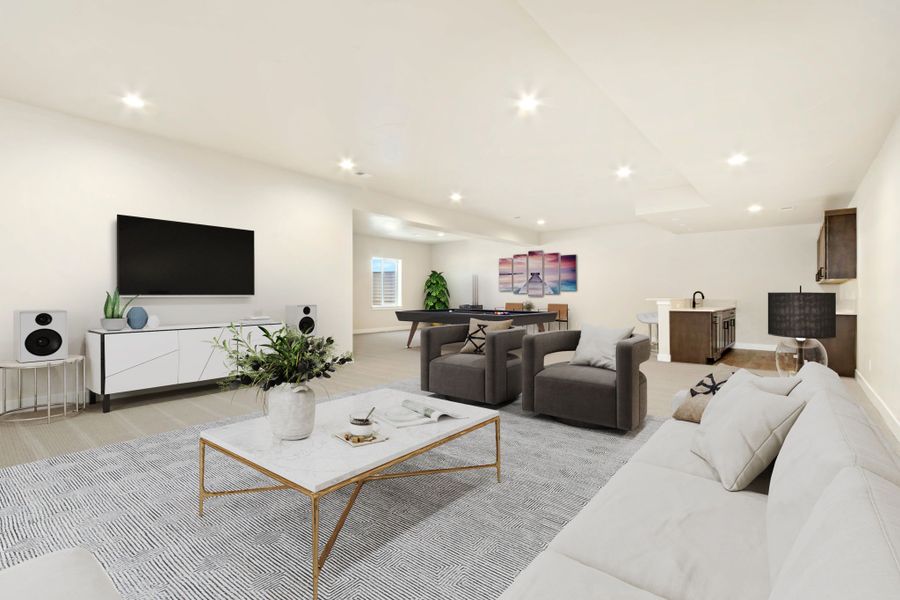 Furnished interior in a model home at Acadia at RainDance in Windsor (Image 11).
