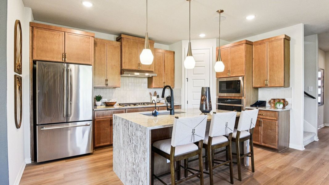 Furnished interior in a model home at Clear Creek in New Braunfels (Image 28).