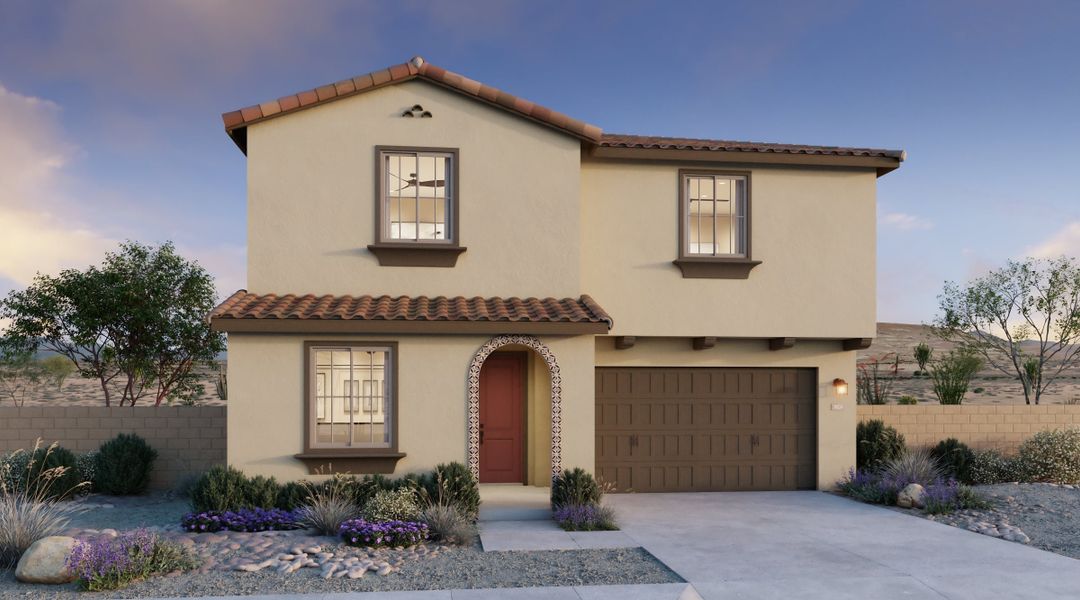 Front exterior of a home in the Bella Storia community, located in Gilbert, AZ (Image 2).