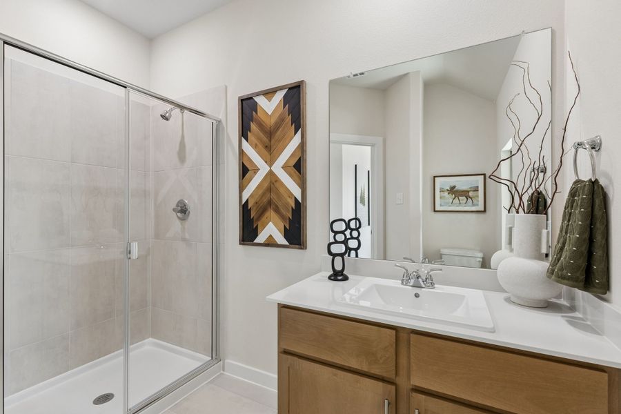 Furnished interior in a model home at Cibolo Hills West in Fort Worth (Image 42).