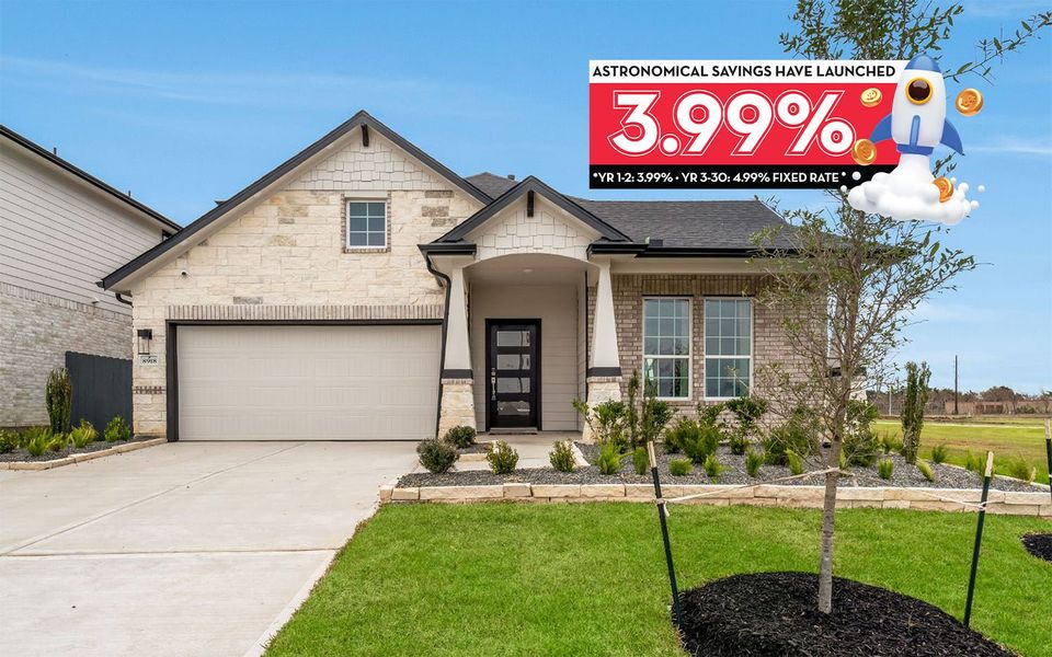 Front exterior of a home in the Bay Creek community, located in Baytown, TX (Image 1).