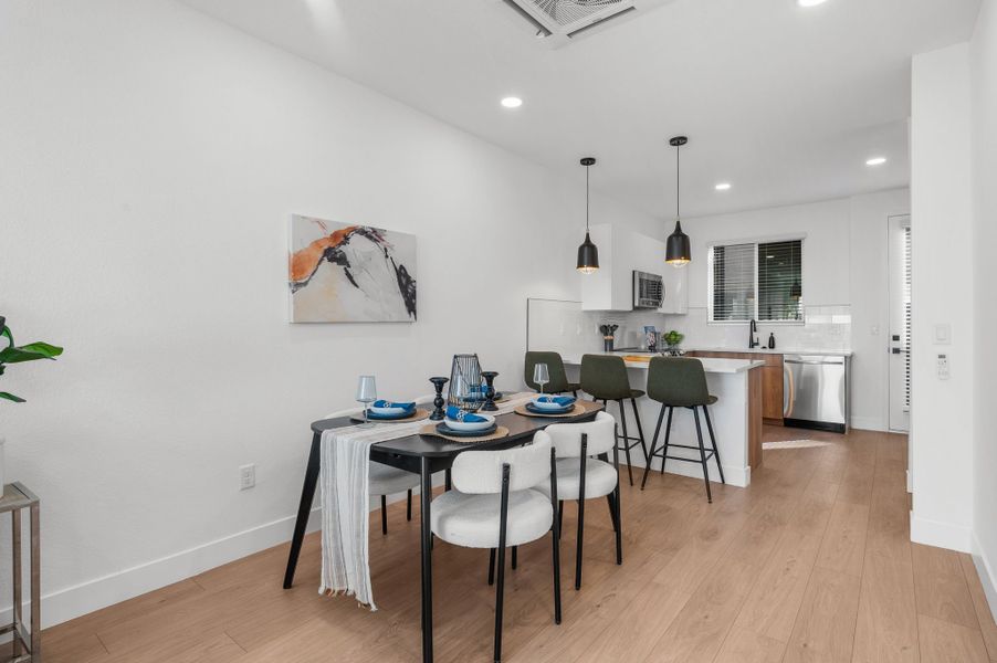 Furnished interior in a model home at Sloan's View Townhomes in Denver (Image 10). Furnished interior in a model home at Sloan's View Townhomes in Denver (Image 10).