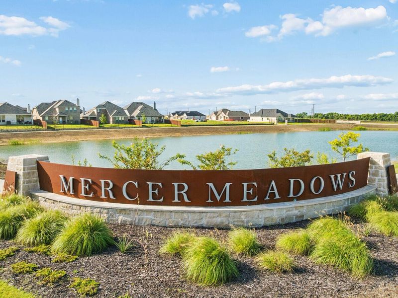 Entrance to the Mercer Meadows community in Royse City, TX, featuring signage and landscaping (Image 2).
