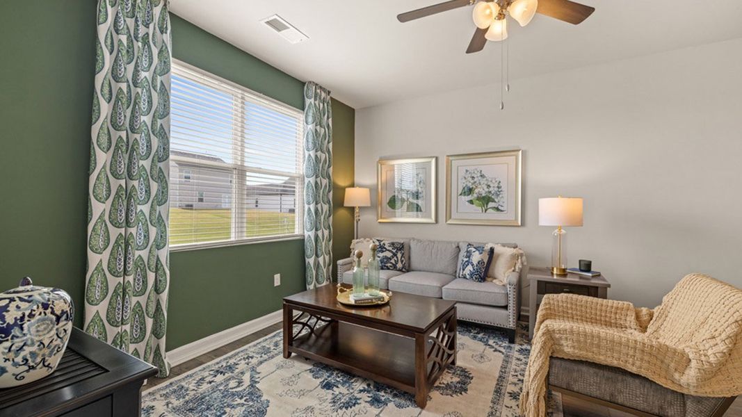 Furnished interior in a model home at The Abbey at Trolley Run Station in Aiken (Image 18).