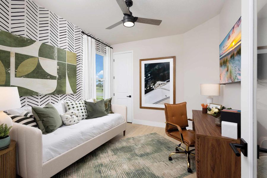 Furnished interior in a model home at Encore at Rye Ranch – Villas in Parrish (Image 8).